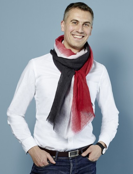 Chèche homme rouge gris blanc, tricolore, accessoire de mode homme