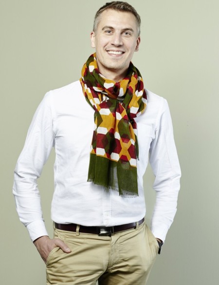 Foulard homme, multicolore et graphique, accessoire homme bio