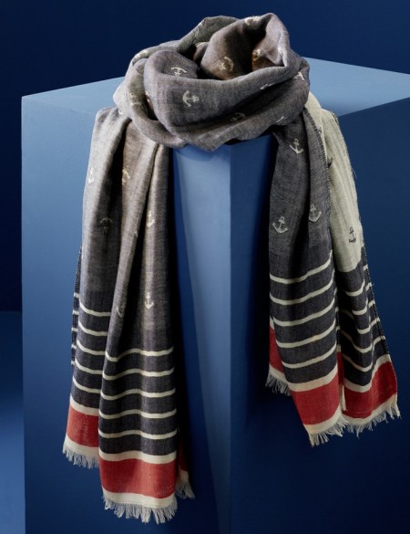 Chèche homme rayé bleu blanc rouge