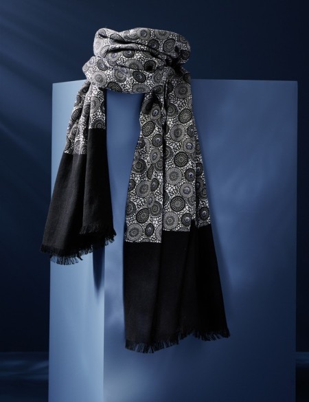 foulard homme noir blanc
