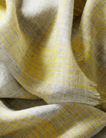écharpe homme gris jaune