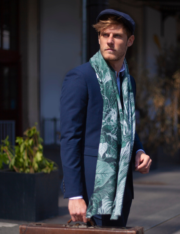 foulard homme vert