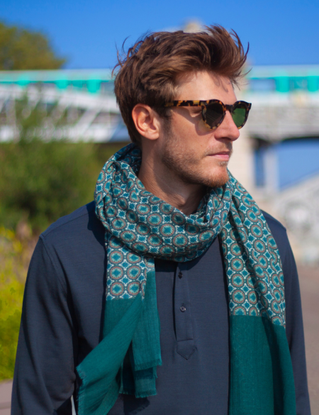 foulard homme vert