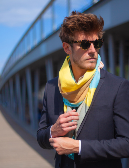 chèche homme jaune