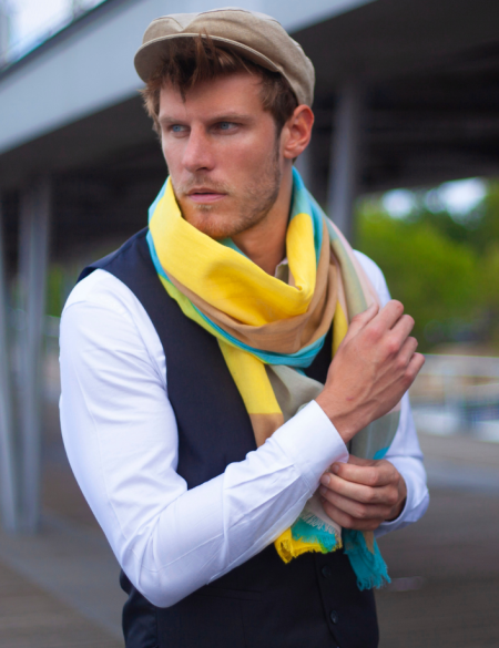 chèche homme jaune