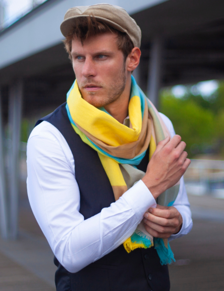 Foulard homme jaune