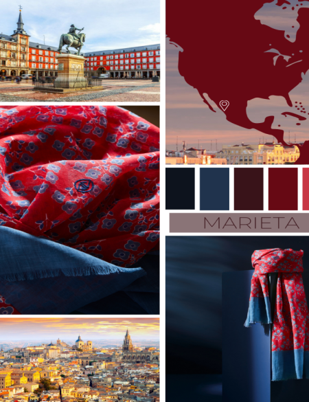 chèche rouge bleu homme chic