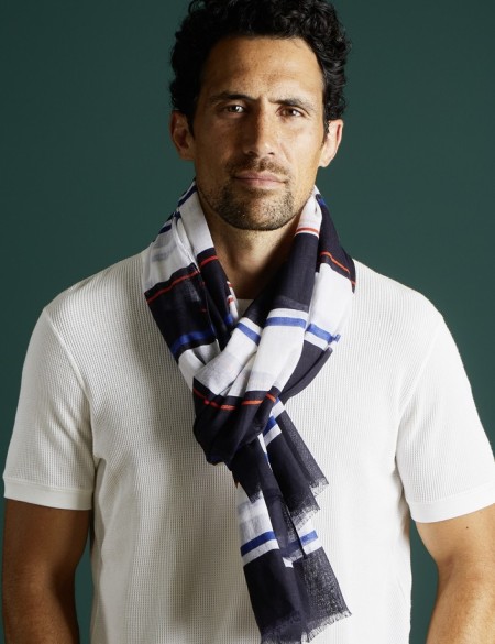 foulard homme bleu