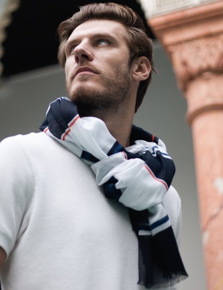 chèche homme bleu blanc rouge