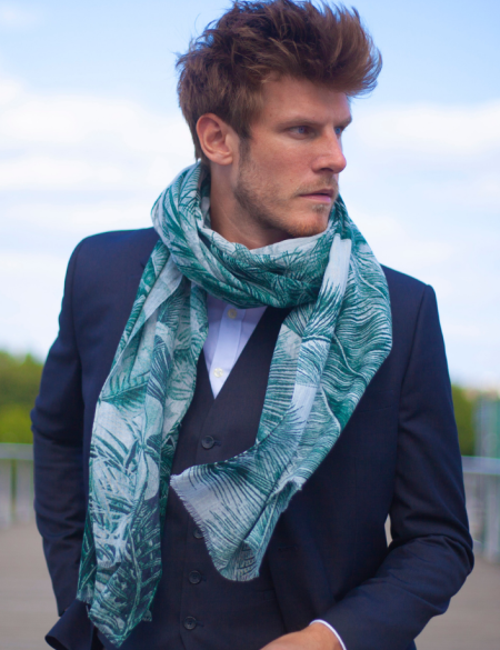 foulard homme vert