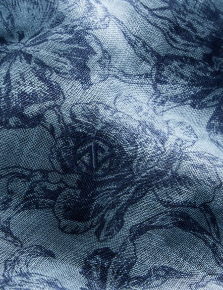 Chèche de marque homme bleu