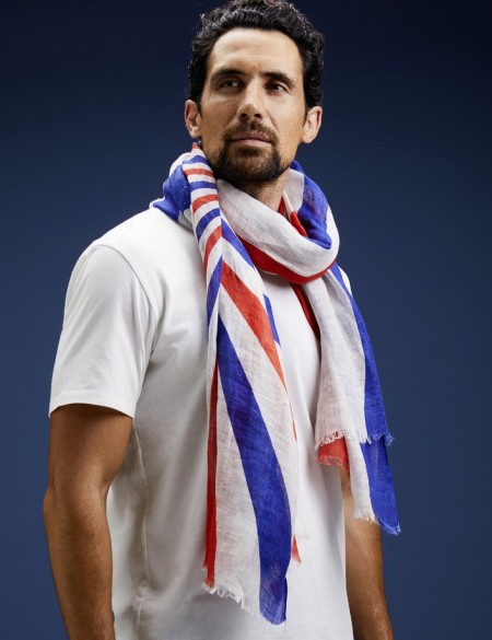 chèche homme drapeau français