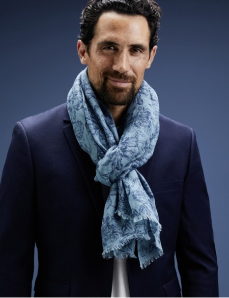 Chèche de marque homme bleu