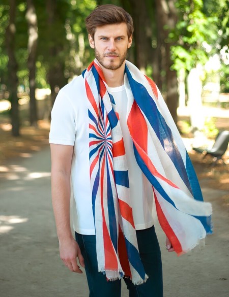 chèche homme drapeau français