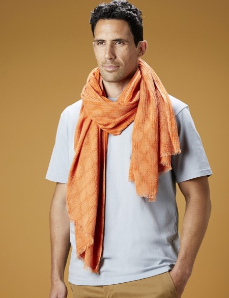 foulard homme orange