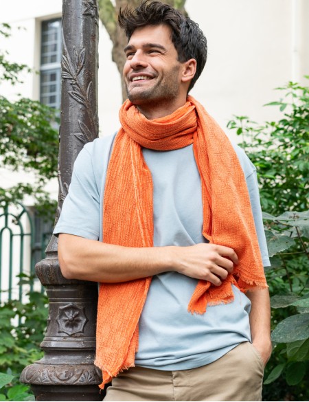 foulard homme orange