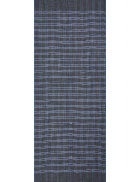 écharpe homme bleu grise à carreaux