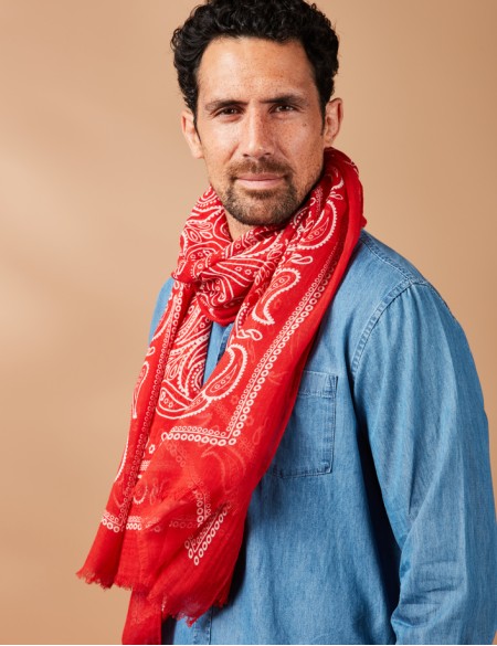 Chèche homme rouge