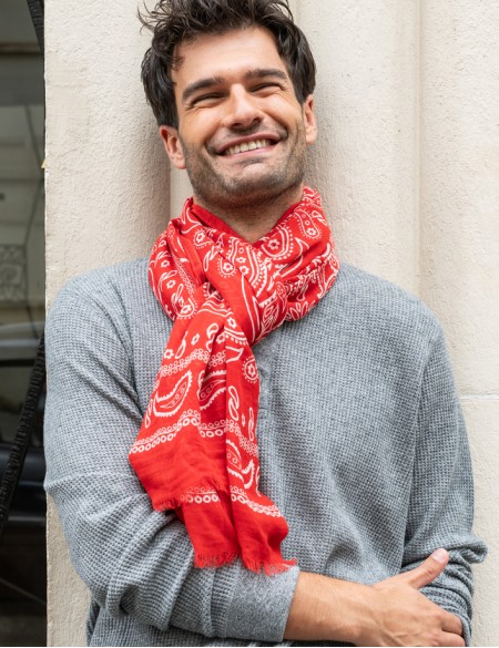 Chèche homme rouge