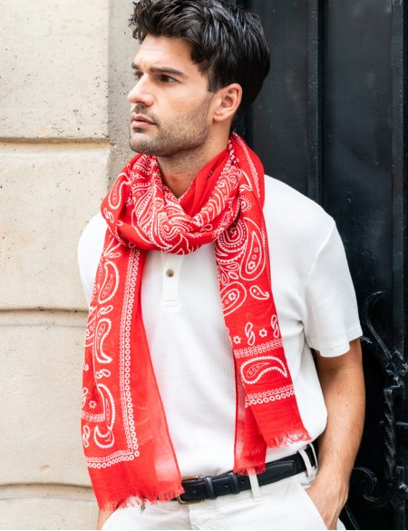 Chèche homme rouge