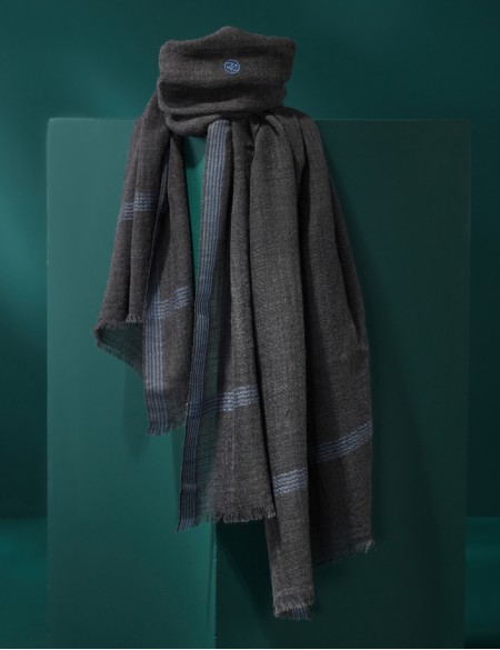 écharpe homme chic gris laine merinos
