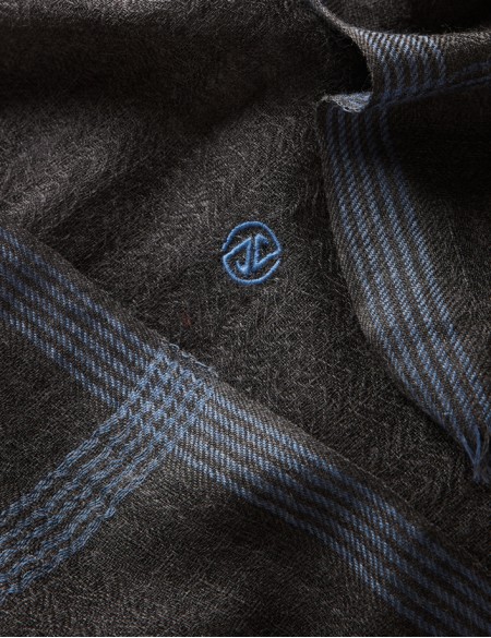 écharpe homme chic gris laine merinos