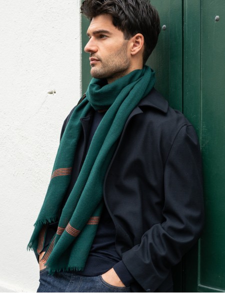 écharpe homme vert foncé