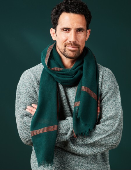 écharpe homme vert foncé