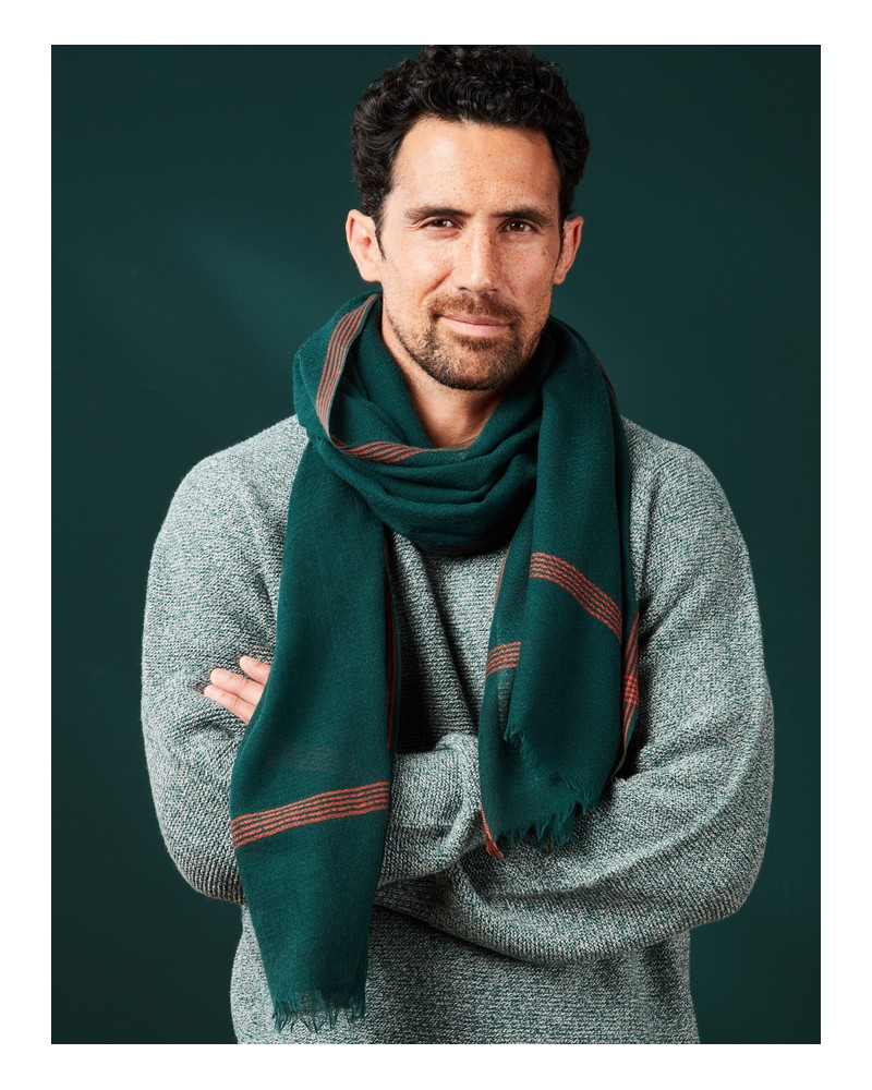 écharpe homme vert foncé