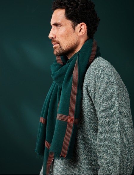 écharpe homme vert foncé