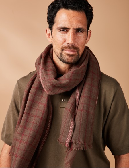 Écharpe homme marron