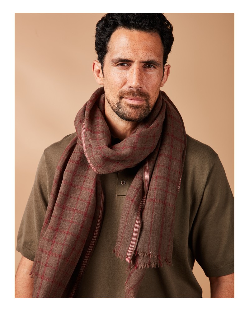 Écharpe homme marron