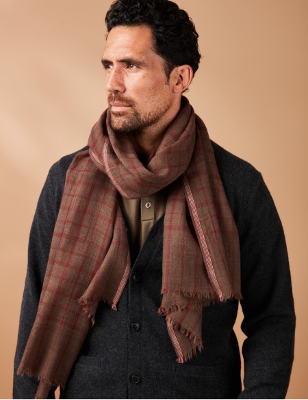 Écharpe homme marron