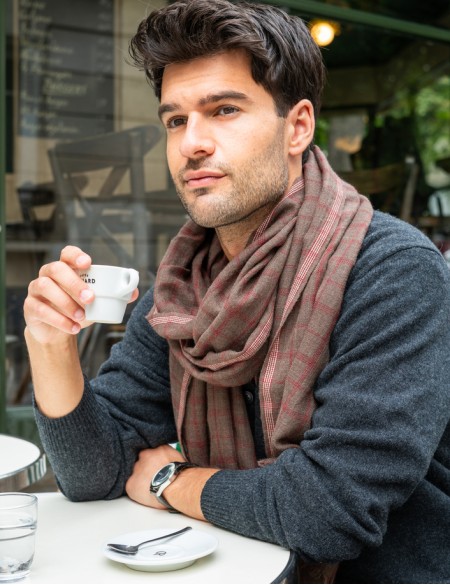 Écharpe homme marron
