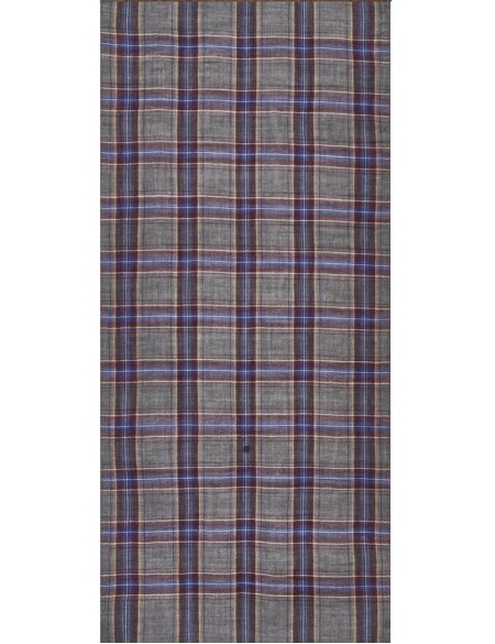 Écharpe homme gris à carreaux