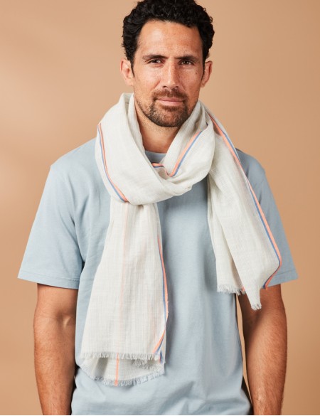 Chèche homme fines rayures SIDI KAOUKI