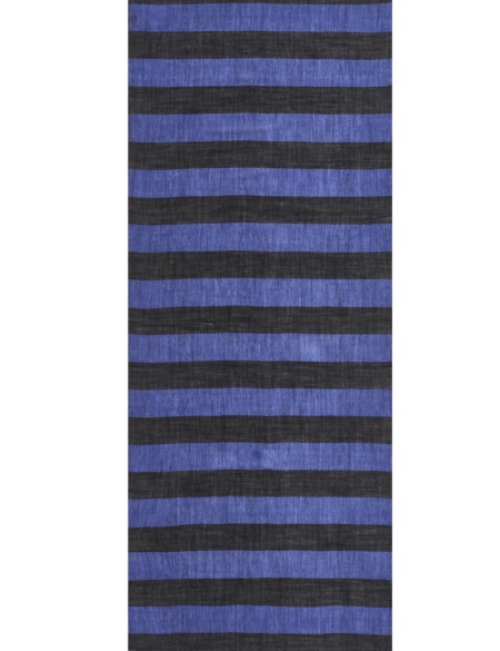 écharpe homme rayée noir bleu laine mérinos SVINOY av08 Paris