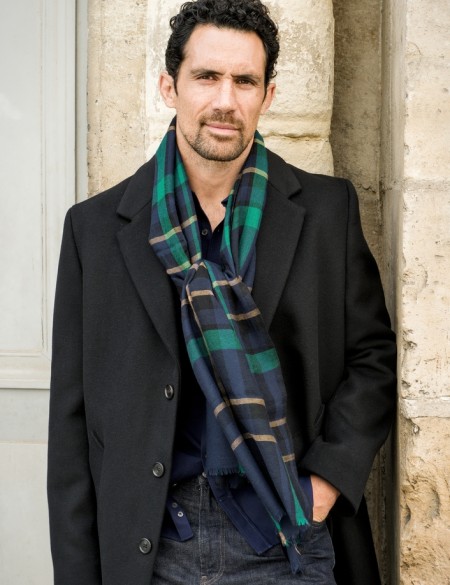 écharpe-homme-écossaise-bleu-vert-av08-Paris