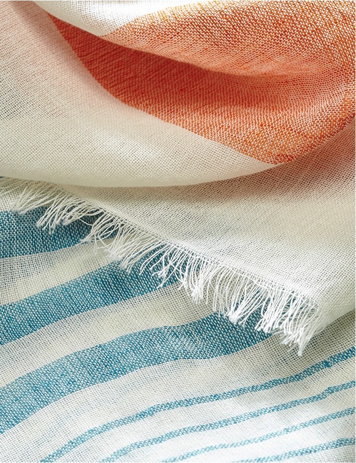 Foulard homme  lin rayé
